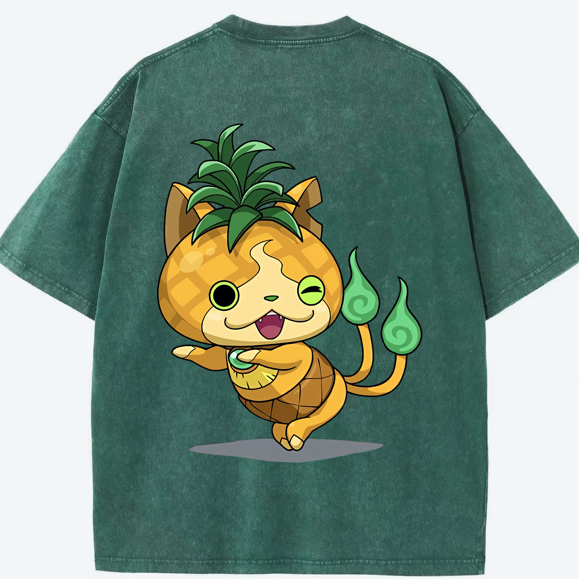 （画像用） 妖怪ウォッチ Yo-kai Watch 綿100% ヴィンテージ風 半袖Tシャツ（背面プリント）